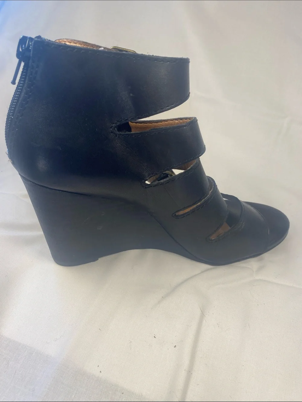 Lucky Brand Black Multi-Strap Wedge Sandals - women’s 7m